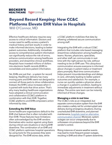 Elevate the EHR .